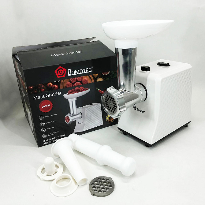 Мясорубка с решеткой для фарша Domotec, Мясорубка с металлическим корпусом, Мясорубки хорошего качества HU-97 Львов - изображение 6