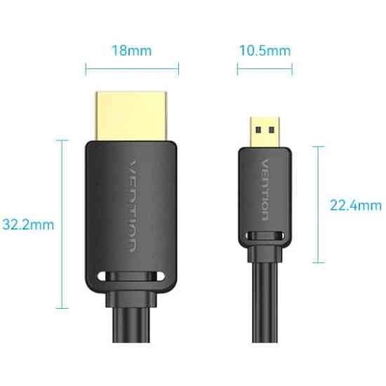 Кабель HDMI M - Micro M, 1.5 м, V2.0 4K 60Гц 18Gbps HDR Dolby Vention Винница