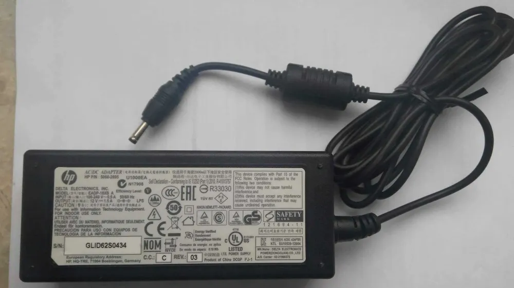 Блок живлення HP 12 V 1.5 A (штекер 3.1х1.1) Луцьк - фото 1