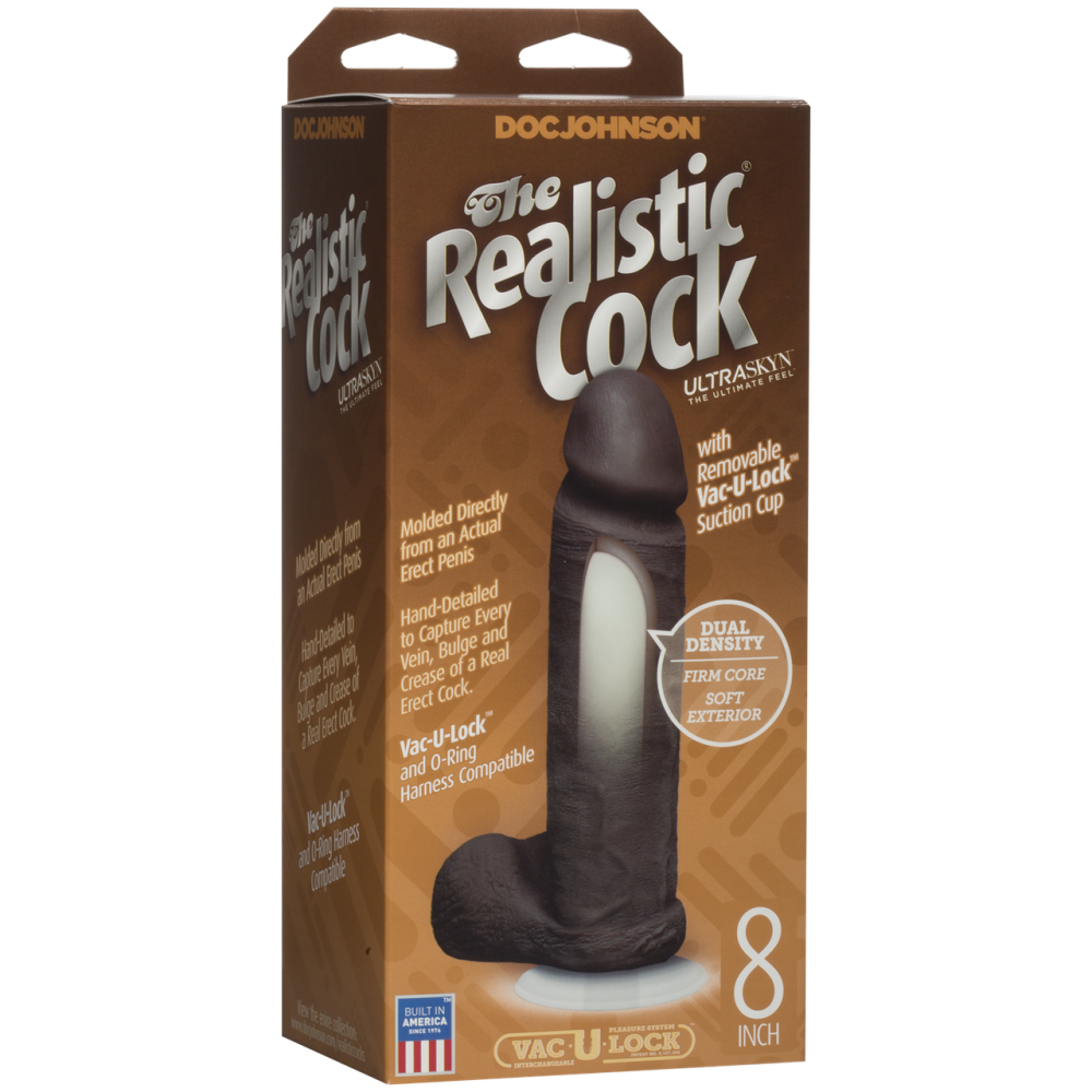 Фаллоимитатор Doc Johnson The Realistic Cock 8 inch Black - ULTRASKYN, Vack-U-Lock, диаметр 5,1см Sex Aura Киев - изображение 4