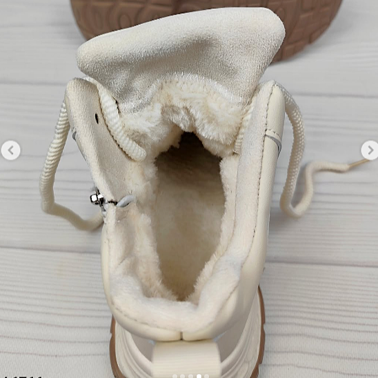 Жіночі зимові Бежеві Кросівки з МЕХОМ на Толстой Підошві Танкетке Ботинки Шкіряні Світлі (розміри: 36,37,38,39) - 8-4 Дніпро - фото 8