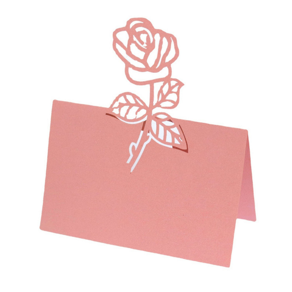 Розсадочні картки на стіл з трояндою 10 штук 9 на 6 см рожевий Київ - фото 1