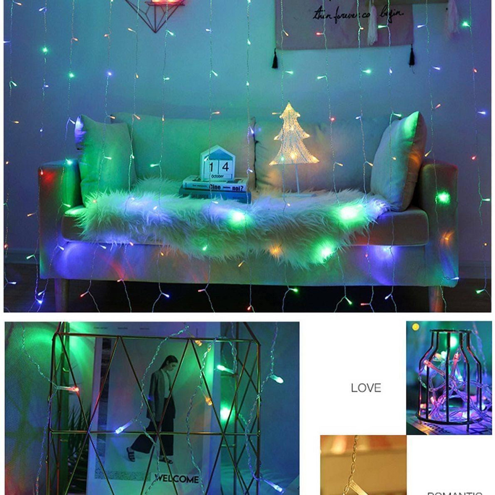 Светодиодная гирлянда-занавес Christmas Decoration 360LED 220В 3x2м Разноцветная Киев - изображение 7