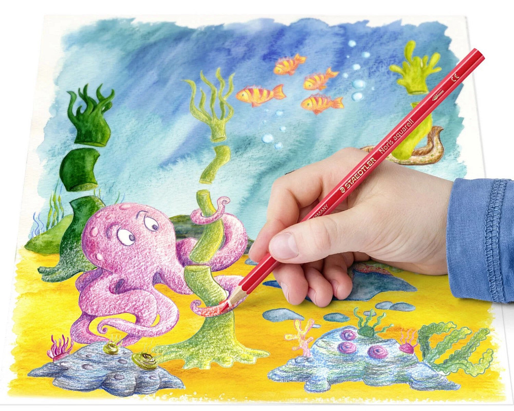 Олівці кольорові акварельні Staedtler Noris Club (24шт/упак) з пензликом Киев - изображение 5