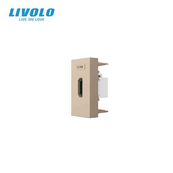 LIVOLO HDMI розетка LIVOLO 1.4, золота, модуль 0.5 поста, для телевізора / ПК (VL-FCHD-1AP) Коломия