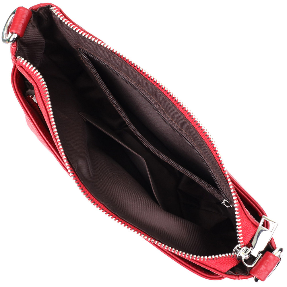 Жіноча шкіряна сумка з двома зручними ремінцями Vintage 22927 Червоний Київ - фото 7