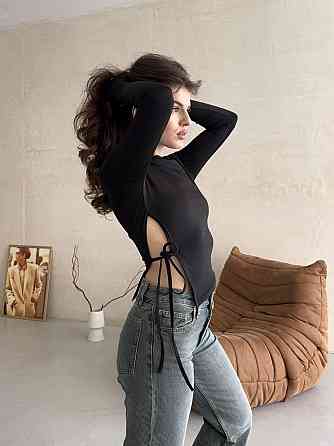 Женский асимметричный лонгслив с разрезом микродайвинг Одесса