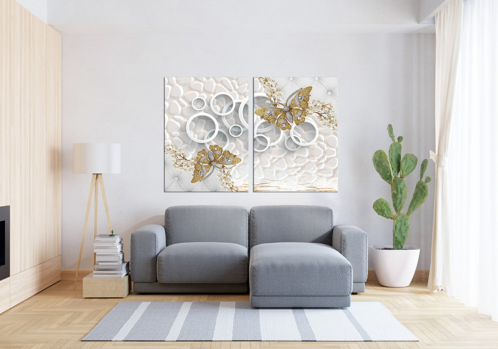 Модульная картина в гостиную / спальню Метелики з камінців TLV-2_025 90x132  см Киев - изображение 3