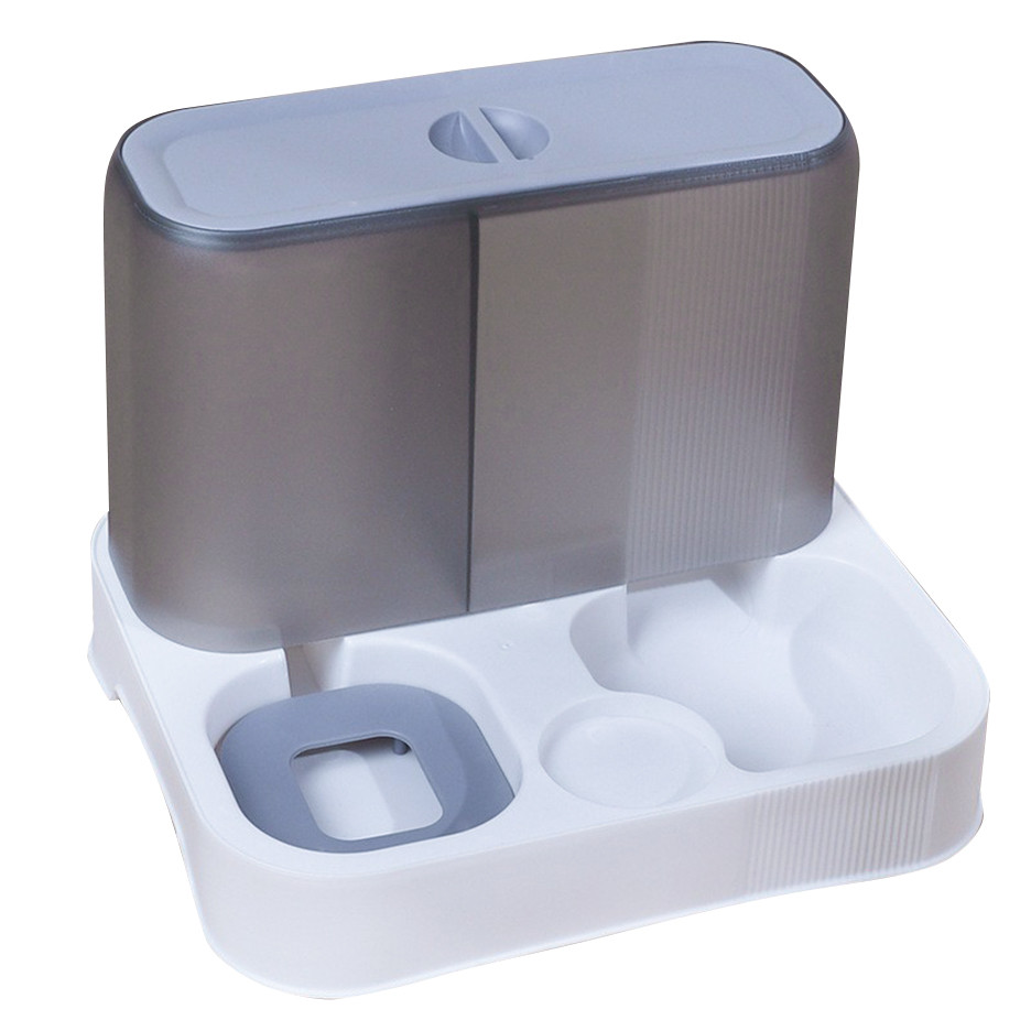 Миска для кошек собак с автоматической поилкой и кормом Taotaopets 193306 Gray + White Київ - фото 1