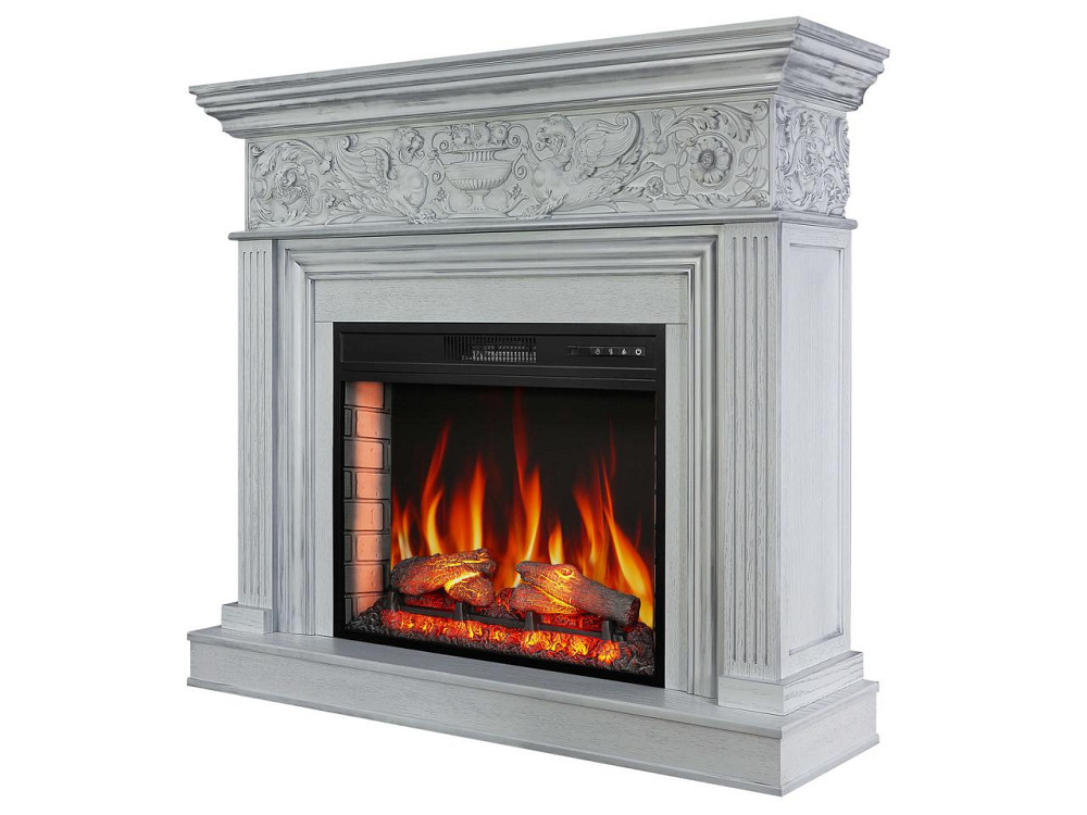 Каминокомплект ArtiFlame Residence AF28S белый дуб, патина серебро с обогревом и звуком горения огня Львов - изображение 5