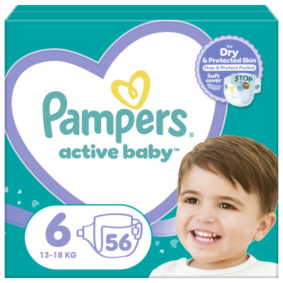 Підгузки Pampers Active Baby Giant Розмір 6 (13-18 кг) 56 шт (8001090950130) Вінниця - фото 1