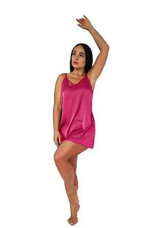 Жіноча нічна сорочка шовкова на регульованих бретельках Малиновий XS/S Харків