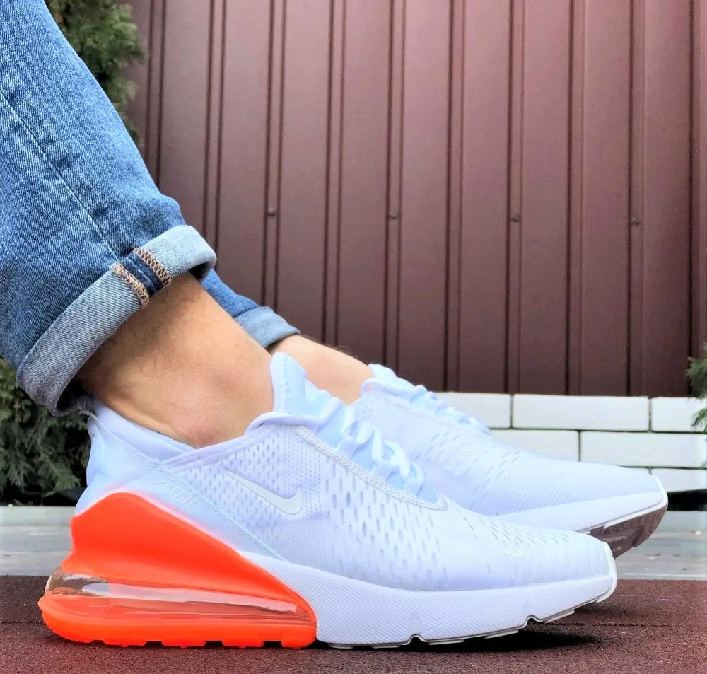 Кросівки Nike 270 Чоловічі Білі з Амортизацією Червоні Жовтогарячі Найк (розміри: 41,42,43,44,45) Дніпро - фото 4