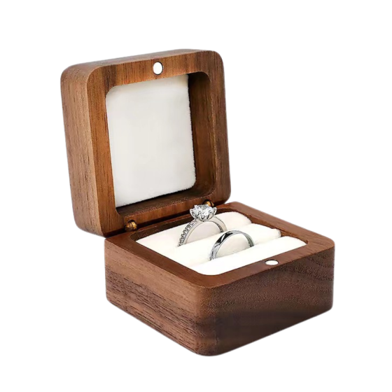 Коробочка для колец деревянная,коробка ювелирная свадебная, футляр обручальных колец для свадьбы или предложения руки и серца Каменец-Подольский