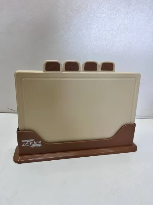 Кухонный набор досок Zepline ZP-00220 5 предметов, с подставкой бежевый Коломия - фото 5