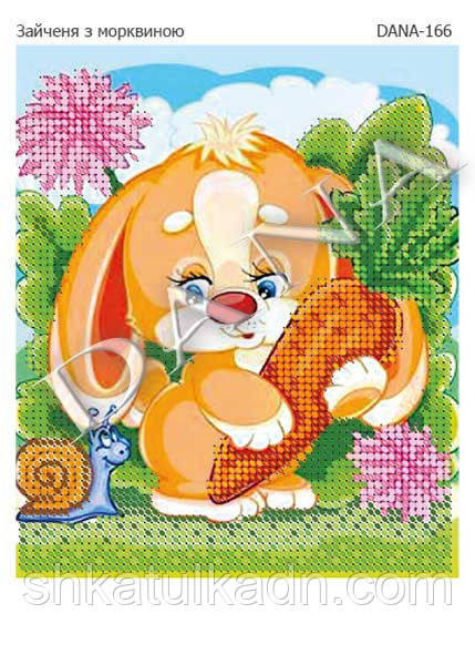 Схема для вышивки бисером Зайченок с морковкой Днепр - изображение 2
