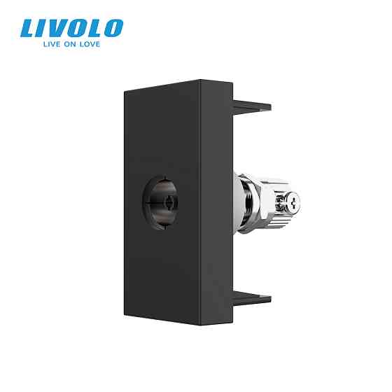 Телевізійна розетка LIVOLO, чорна, модуль 0.5 поста, TV гніздо для антени / ресивера (VL-FCTV-1BP) Коломыя