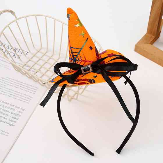 Обруч на Хэллоуин Шляпа ведьмы one size оранжево-черный Киев