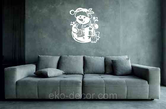 Декоративное настенное Панно «Снеговик», Декор на стену 70*60 см, Белый Киев