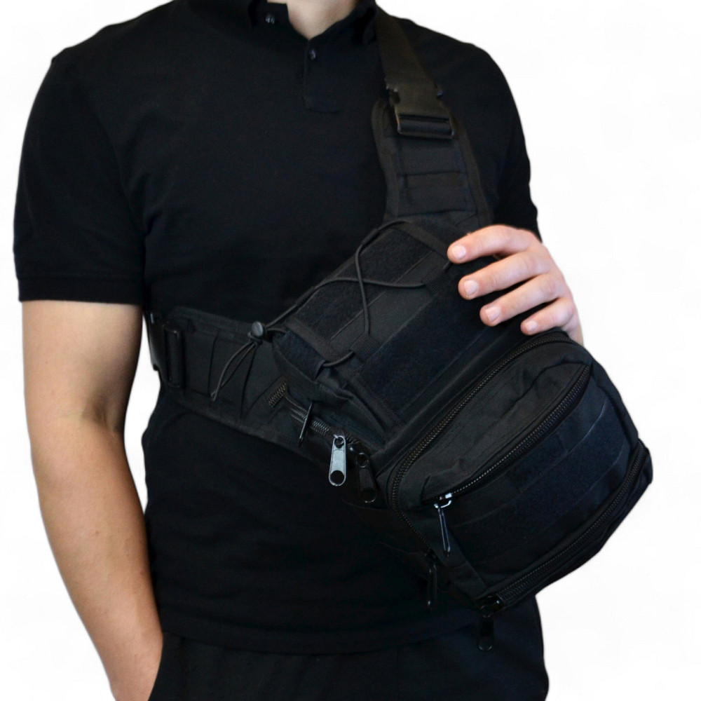 Сумка у військовому стилі на плечі, Тактична армійська сумка через плече, Чоловіча сумка US-634 рюкзак слінг Київ - фото 4
