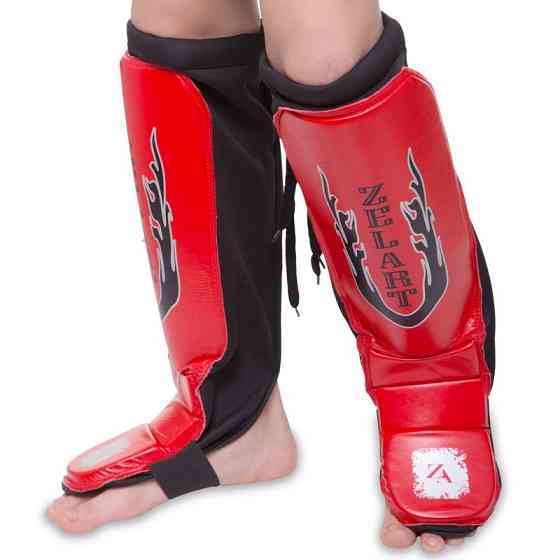 Защита голени и стопы для единоборств Zelart ZB-7024 размер L-XL цвета в ассорт. Защита для боевых искусств Киев