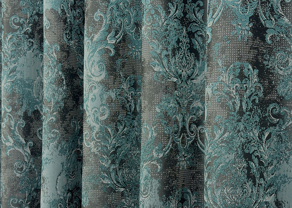 Комплект готових штор VR-Textil Льон Преміум № 1837ш Сірий з бірюзовим 200х295 см 2 шт (32-155) Київ - фото 7