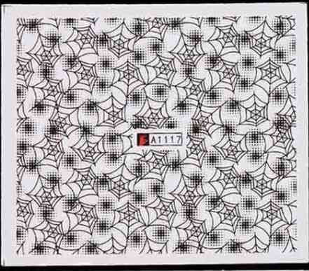 Наклейки для ногтей Хэллоуин паутина 5 на 6 см черный Киев