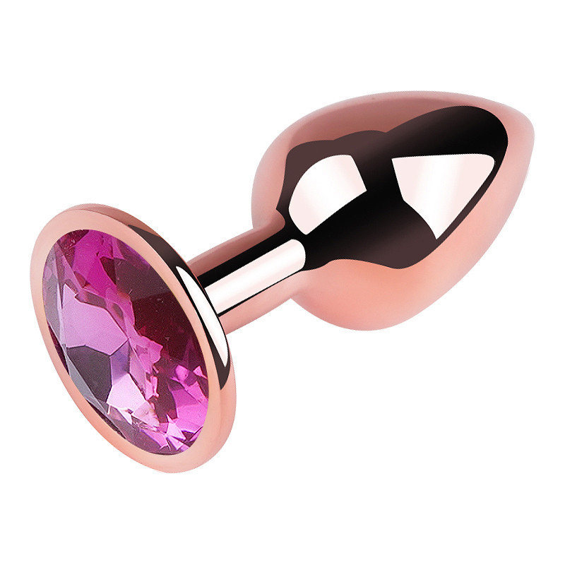 Анальная пробка с кристаллом EGZO - Rose Gold Round Plug Rose size S Sex Aura Киев - изображение 3