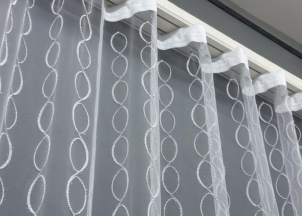 Тюль фатин с вышивкой и люрексом цвет белый с пудровым 1567т Киев - изображение 7