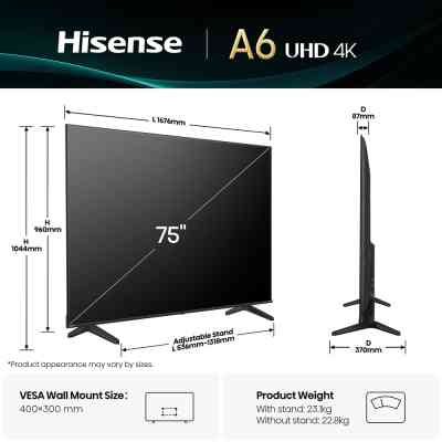 Телевізор Hisense 75A6Q Вінниця