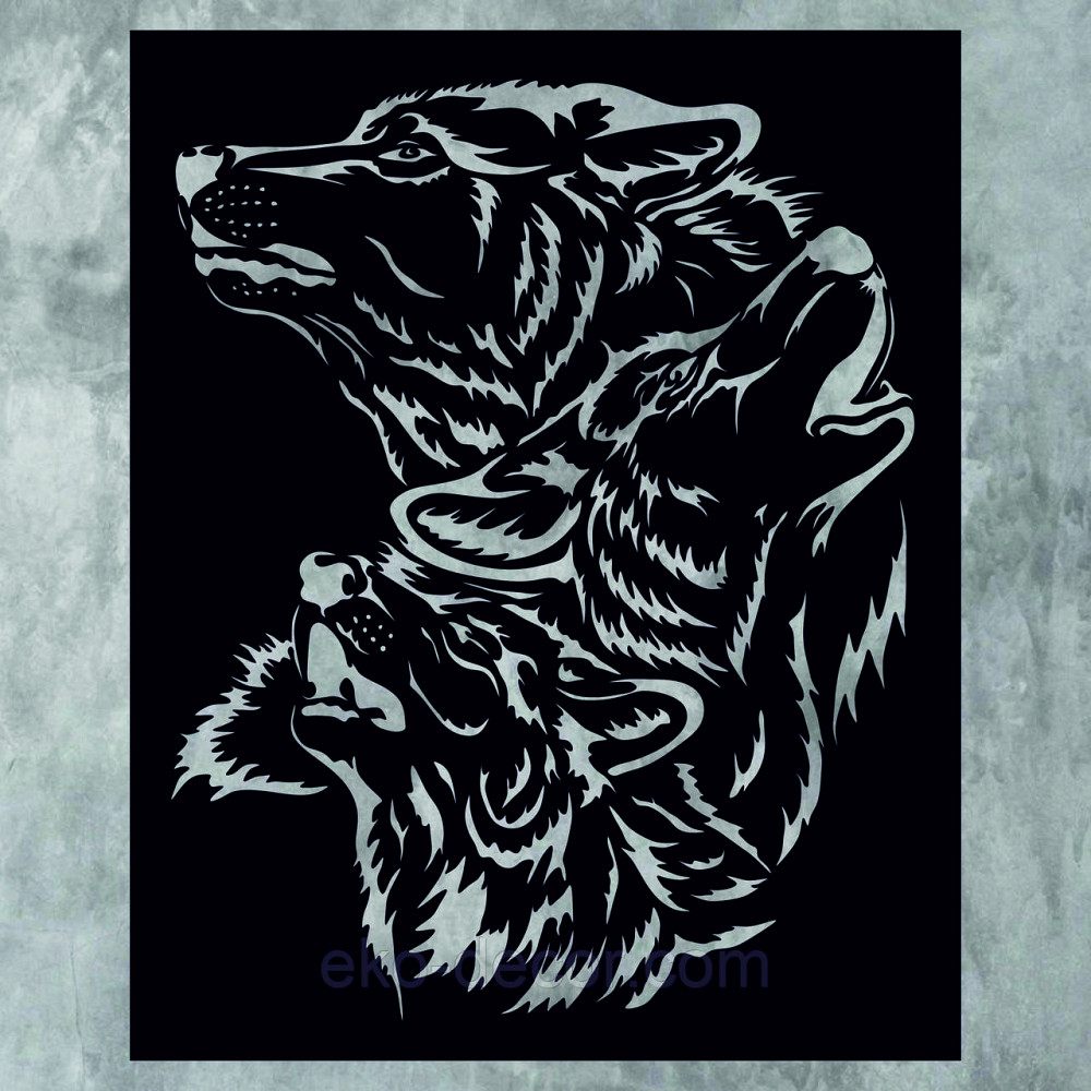 Декоративное настенное Панно «Волки» Декор на стену Киев - изображение 9