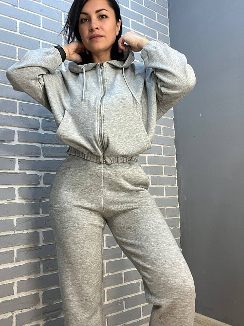 Костюм женский No Matter What 1554-1558 худые капюшон, карманы и джоггеры на резинке светло серый, светло-серый, XS Киев - изображение 12