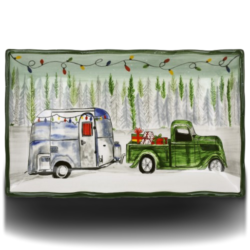 Блюдо прямоугольное керамическое Зимняя сказка, 38*23*4.2см Житомир