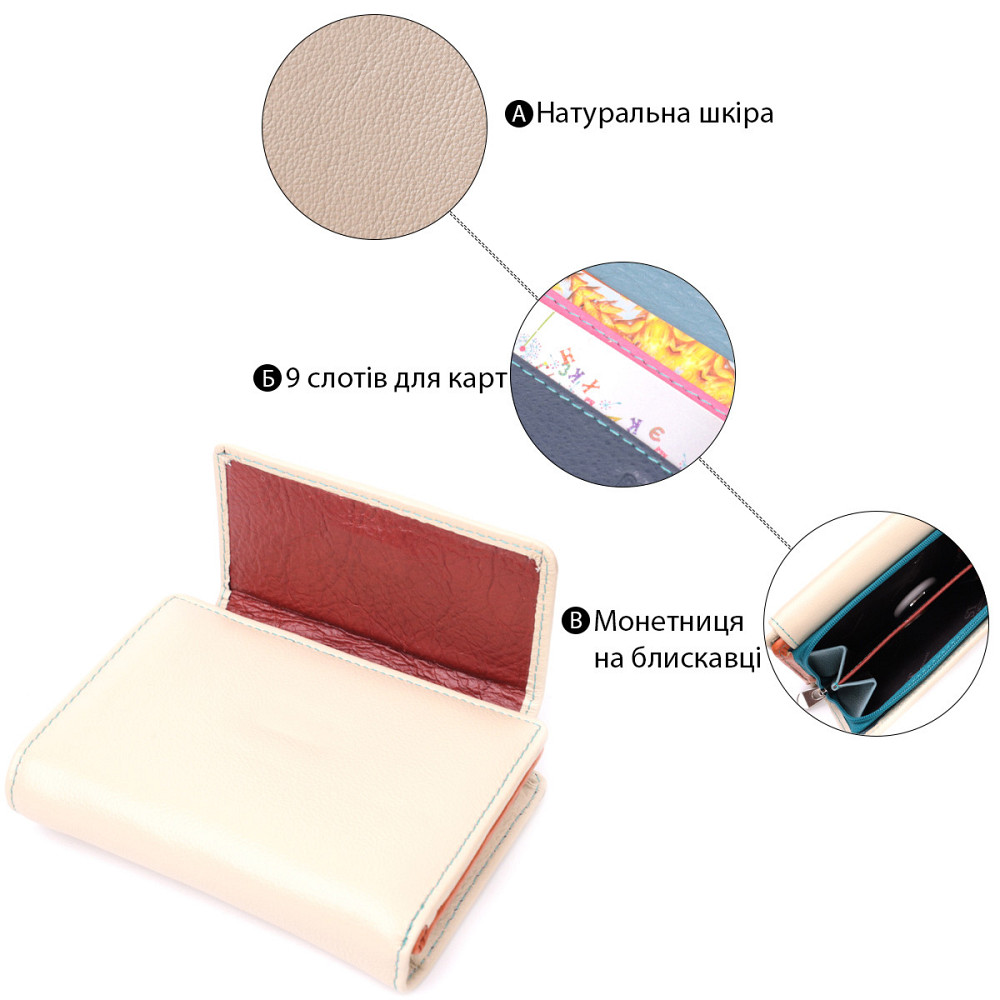 Вместительный кошелек для женщин из натуральной кожи ST Leather 22500 Белый Киев - изображение 6