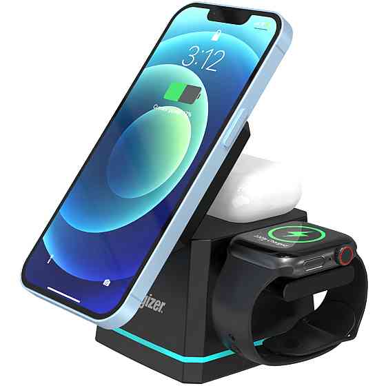 Зарядний пристрій 15W 3-in-1 Magnetic Wireless Fast Charger black Energizer Винница