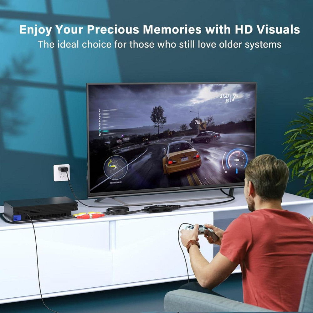 Конвертер RCA в HDMI AV to HDMI адаптер композитный CVBS 1080P поддержка PAL/NTSC для PS2 PS3 Xbox SNES N64 Киев - изображение 7