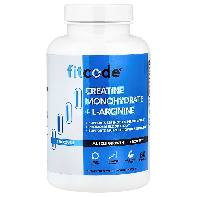 Креатин+L-аргинин FitCode Creatine Monohydrate + L-Arginine 120 капсул Луцк - изображение 1