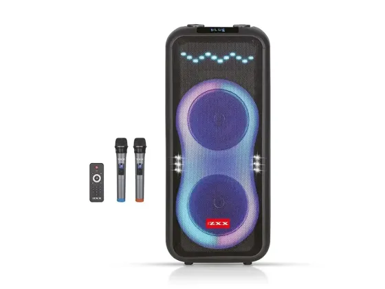 Акустична портативна колонка ZXX-5550 100Вт Bluetooth/FM/USB/TF/TWS/LED/2 мікрофона караоке Одеса