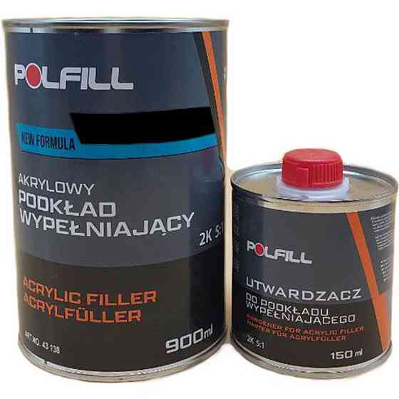 Грунт акриловий 5:1 2K Eco чорний 750мл+150мл затв. Polfill Київ