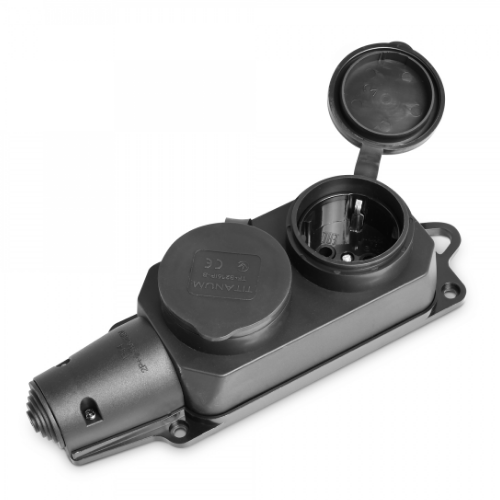 Колодка подовжувача із заземленням 2 розетки чорна Standard Titanum Житомир