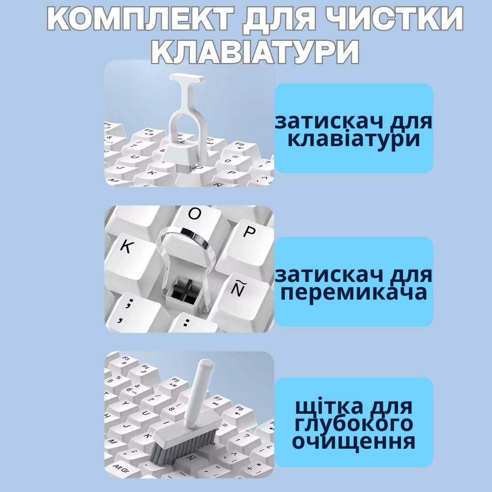 Набор для чистки гаджетов 22в1,комплект щёток с подставкой для клавиатуры для чистки,клавиатуры и электроники Каменец-Подольский - изображение 5