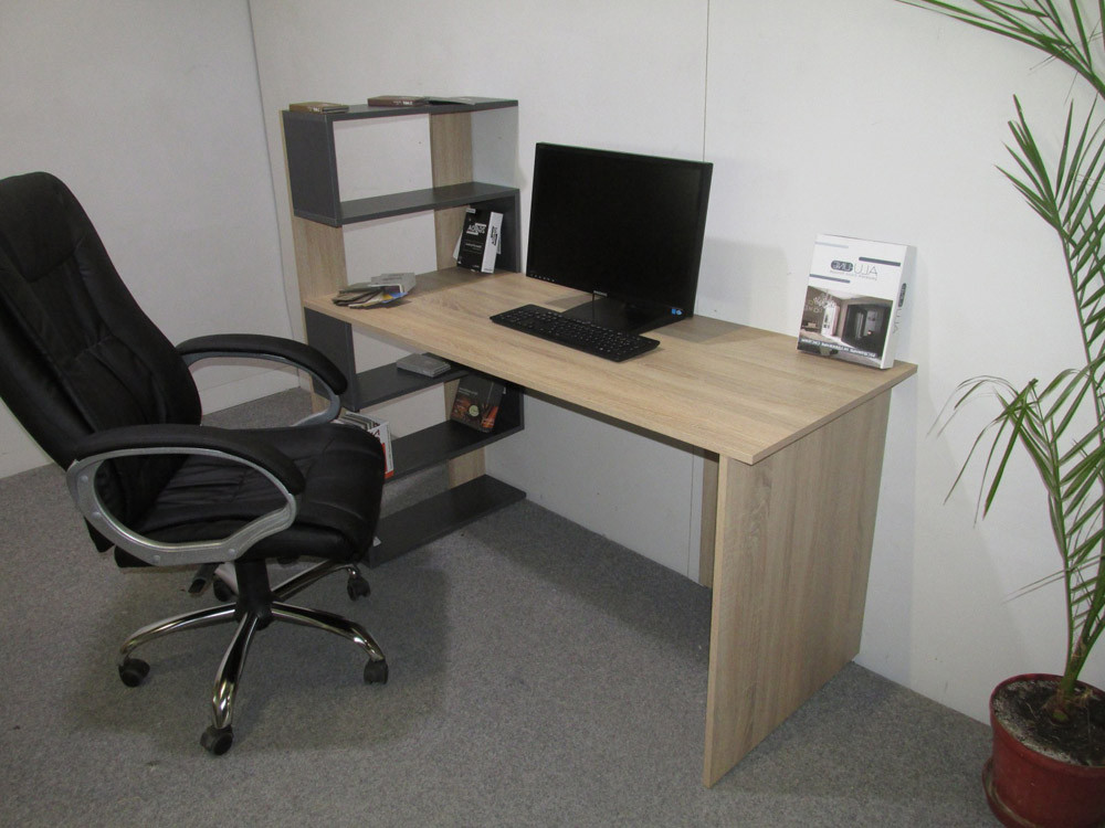 Cтол компьютерный с полками М-ЗОН Джеко 1416L левый Нимфея Альба (белый) (MZN-031025) Львов - изображение 5