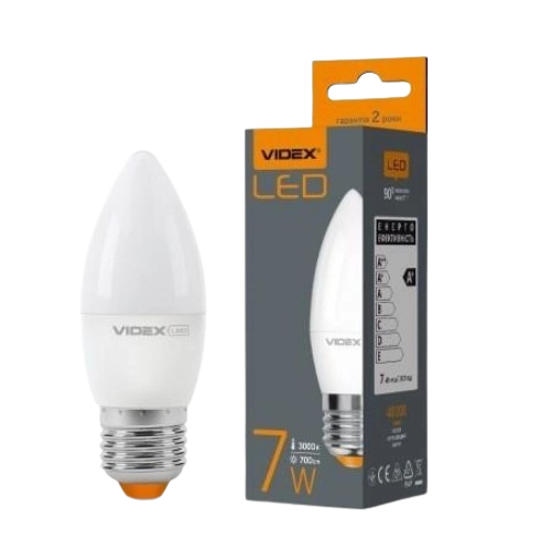 Лампа LED C37e 7W E27 3000K 220V Videx Житомир