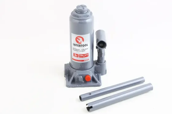 Домкрат гідравлічний 3 т 194-372м пласт уп. Intertool з передохр. Вінниця