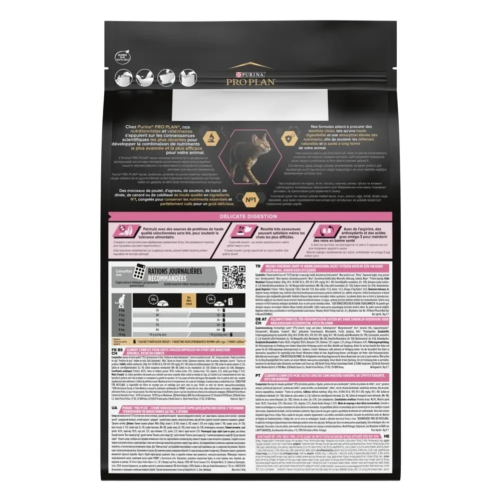 Сухий корм PRO PLAN Adult 1+ Delicate Digestion для дорослих котів з чутливим травленням та вибагливих до їжі, з ягням, 3 кг Київ - фото 3