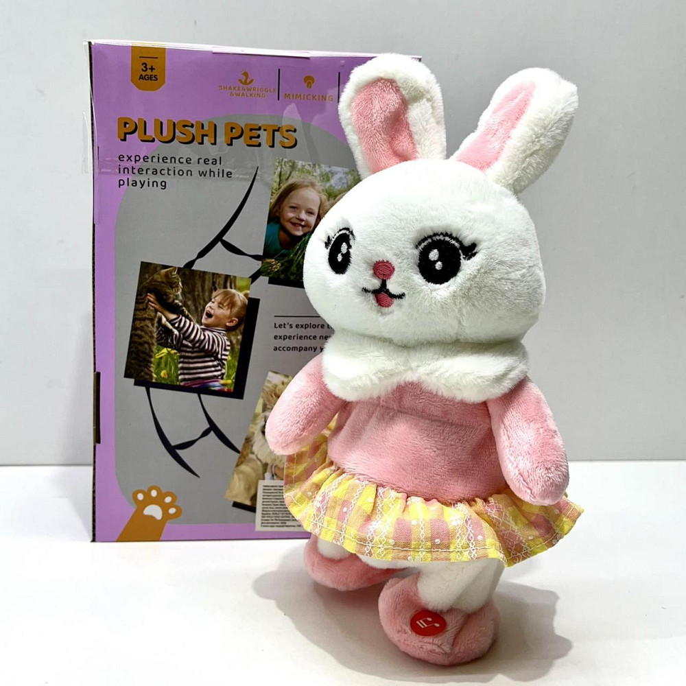 Іграшка Зайчика Музична ходить повторюшка Рожева (777-2) Чернігів - фото 2