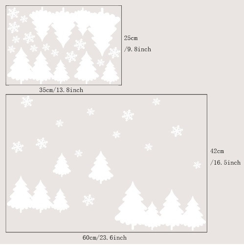 Наклейки на окна новогодние Ёлочки 35 на 25 см белый Киев - изображение 3