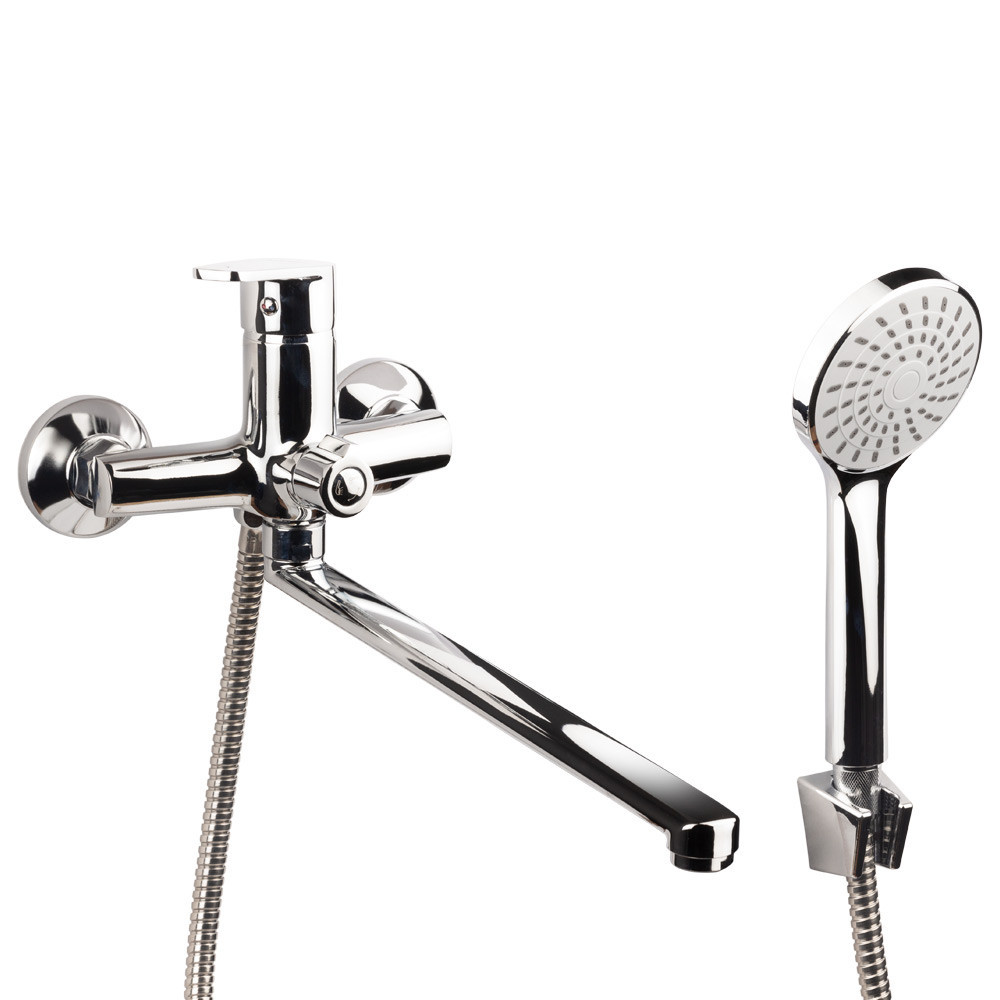 Смеситель s37 Ø35 для ванны излив прямой 350мм дивертор встроенный картриджный AQUATICA (9737220) Киев - изображение 2