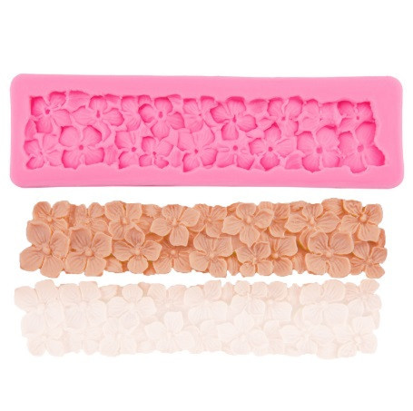Молд силиконовый Цветочки 175 на 50 мм розовый Киев - изображение 4