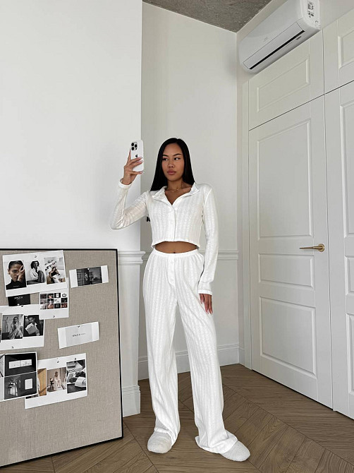 Жіноча стильна доманшя піжама трійка, бавовна 100% Одеса - фото 4